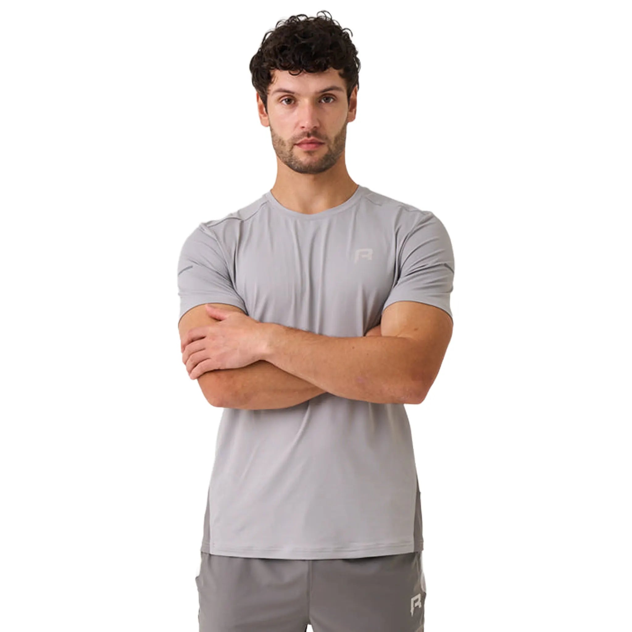 Model view of Reprimo Vortex Misty Grey T-Shirt